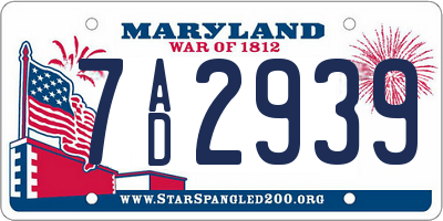 MD license plate 7AD2939