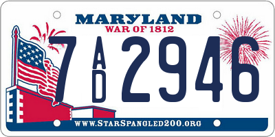 MD license plate 7AD2946