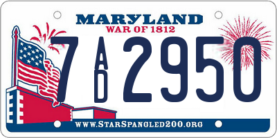 MD license plate 7AD2950
