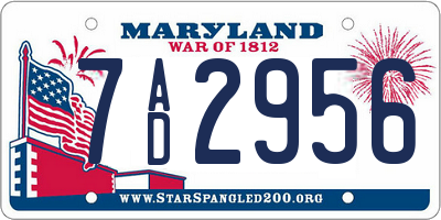 MD license plate 7AD2956