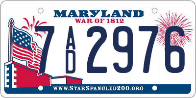 MD license plate 7AD2976