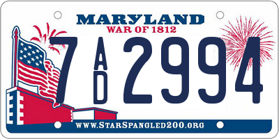 MD license plate 7AD2994