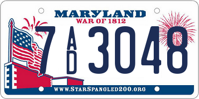 MD license plate 7AD3048