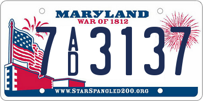 MD license plate 7AD3137
