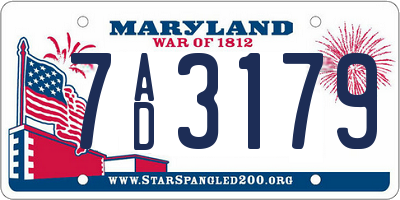 MD license plate 7AD3179