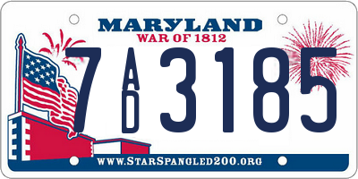 MD license plate 7AD3185