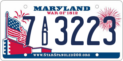 MD license plate 7AD3223