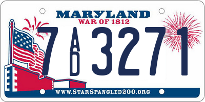 MD license plate 7AD3271
