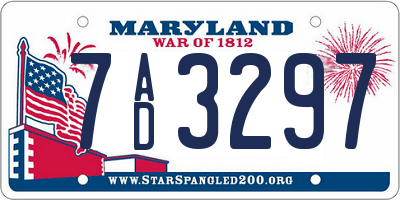 MD license plate 7AD3297