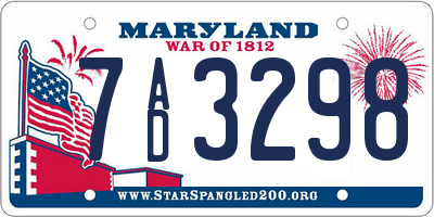 MD license plate 7AD3298