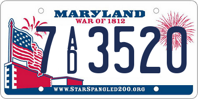 MD license plate 7AD3520