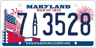 MD license plate 7AD3528