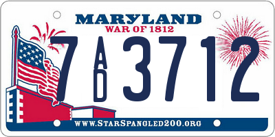 MD license plate 7AD3712