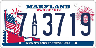 MD license plate 7AD3719