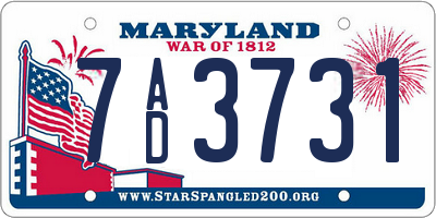 MD license plate 7AD3731