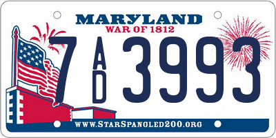 MD license plate 7AD3993