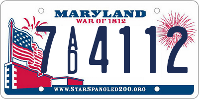 MD license plate 7AD4112