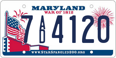 MD license plate 7AD4120
