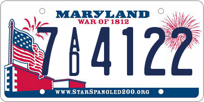 MD license plate 7AD4122