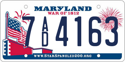 MD license plate 7AD4163
