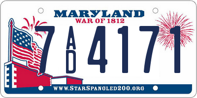 MD license plate 7AD4171