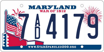 MD license plate 7AD4179
