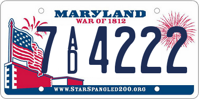 MD license plate 7AD4222