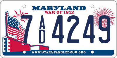 MD license plate 7AD4249