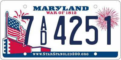 MD license plate 7AD4251