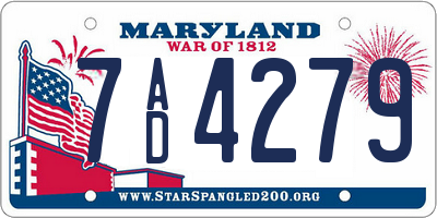 MD license plate 7AD4279
