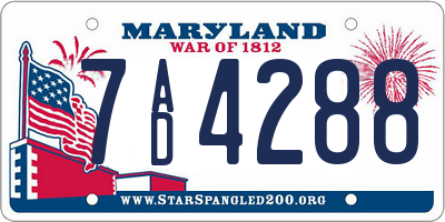 MD license plate 7AD4288