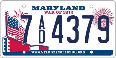 MD license plate 7AD4379