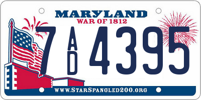 MD license plate 7AD4395