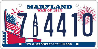 MD license plate 7AD4410