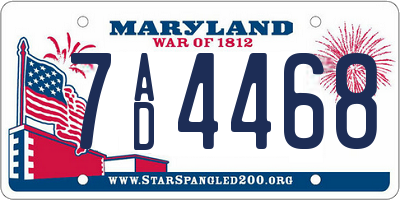 MD license plate 7AD4468