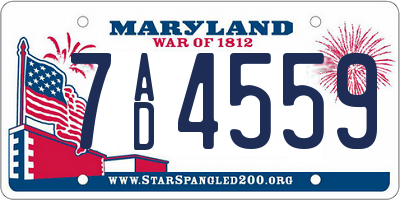 MD license plate 7AD4559