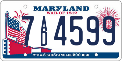MD license plate 7AD4599
