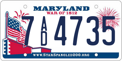MD license plate 7AD4735