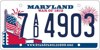 MD license plate 7AD4903