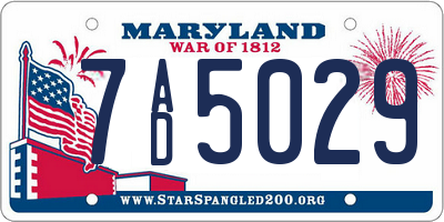 MD license plate 7AD5029