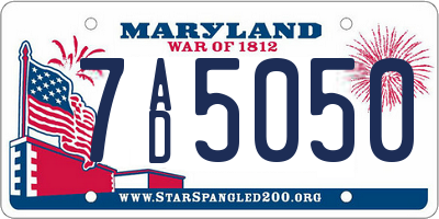 MD license plate 7AD5050