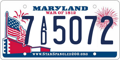 MD license plate 7AD5072