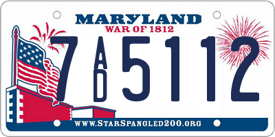 MD license plate 7AD5112