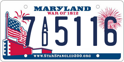 MD license plate 7AD5116