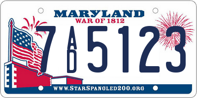 MD license plate 7AD5123