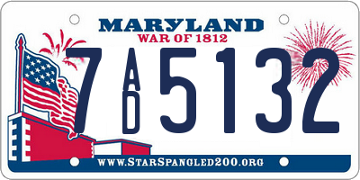 MD license plate 7AD5132