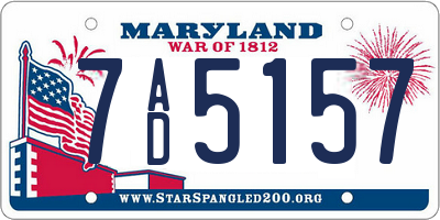 MD license plate 7AD5157