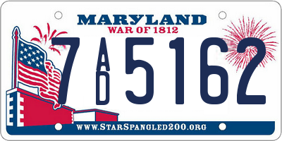 MD license plate 7AD5162