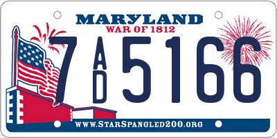 MD license plate 7AD5166
