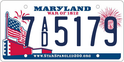 MD license plate 7AD5179